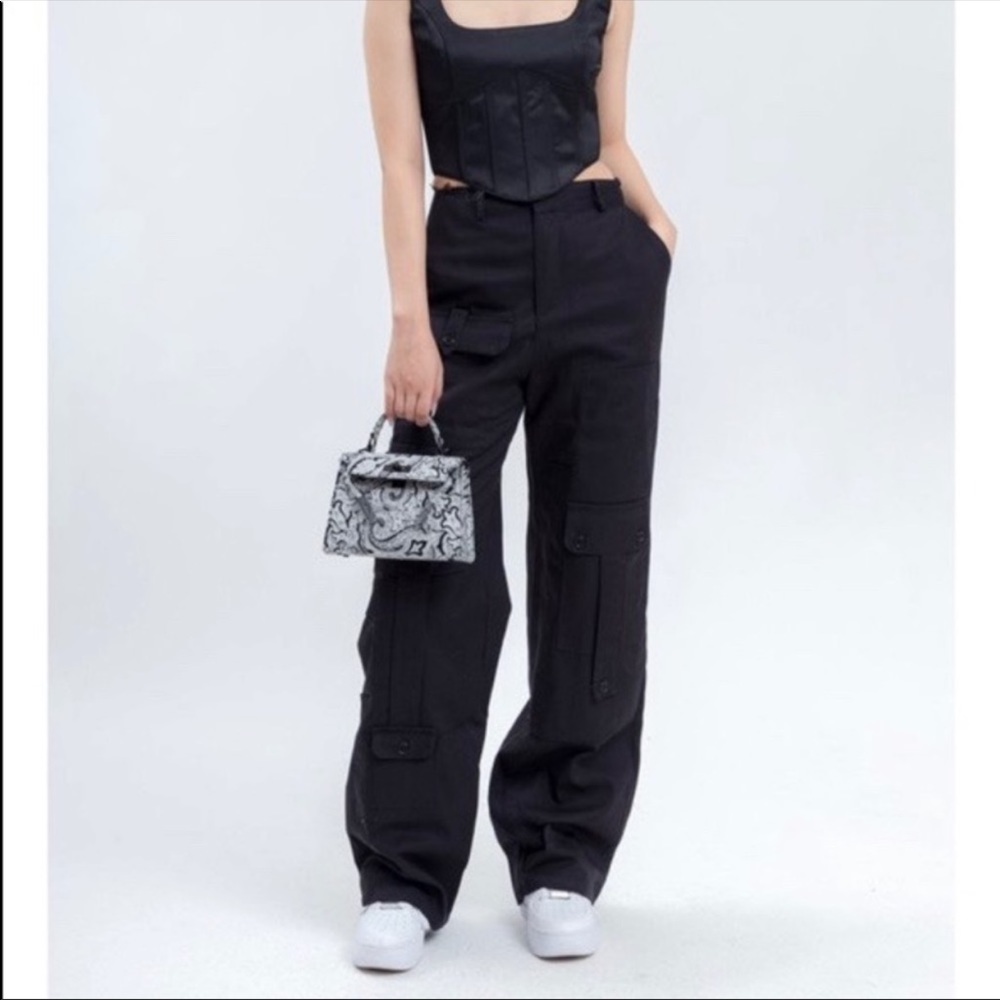 DANIELLE GUIZIO PATCHED POCKET CARGO PANTS
